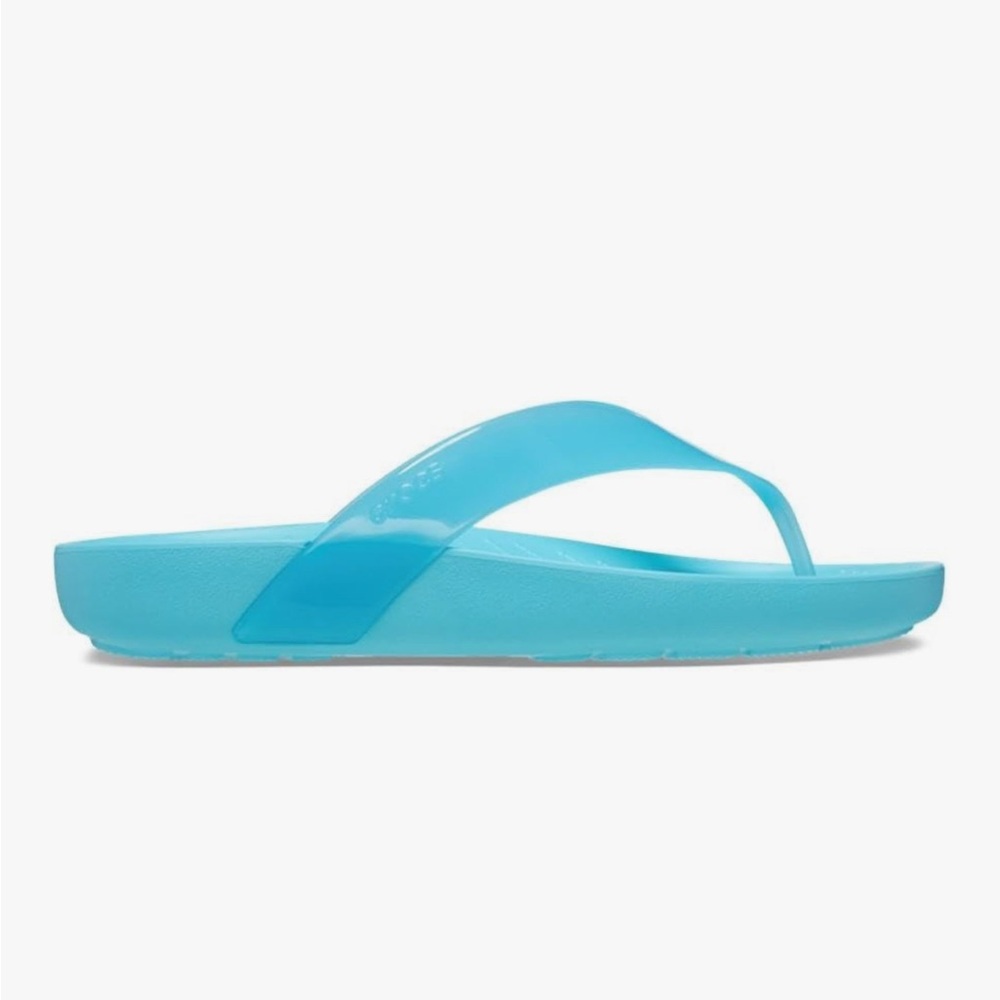 CROCS Women’s Splash Glossy Flip Flops in Aqua